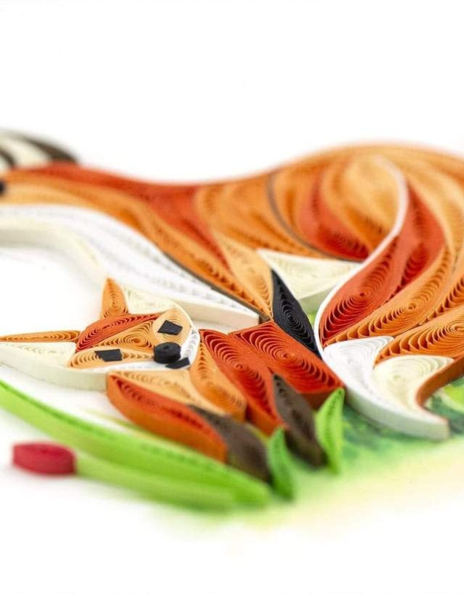 Quilling Card Quilled Fox and Cub Greeting Card