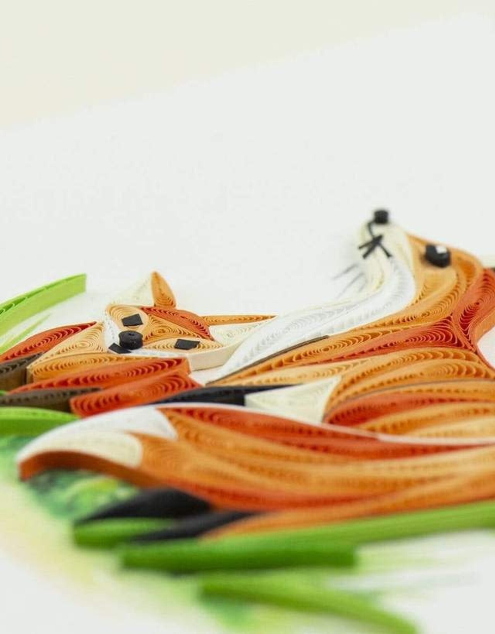 Quilling Card Quilled Fox and Cub Greeting Card