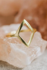 Ten Thousand Villages Open Diamond Brass Ring