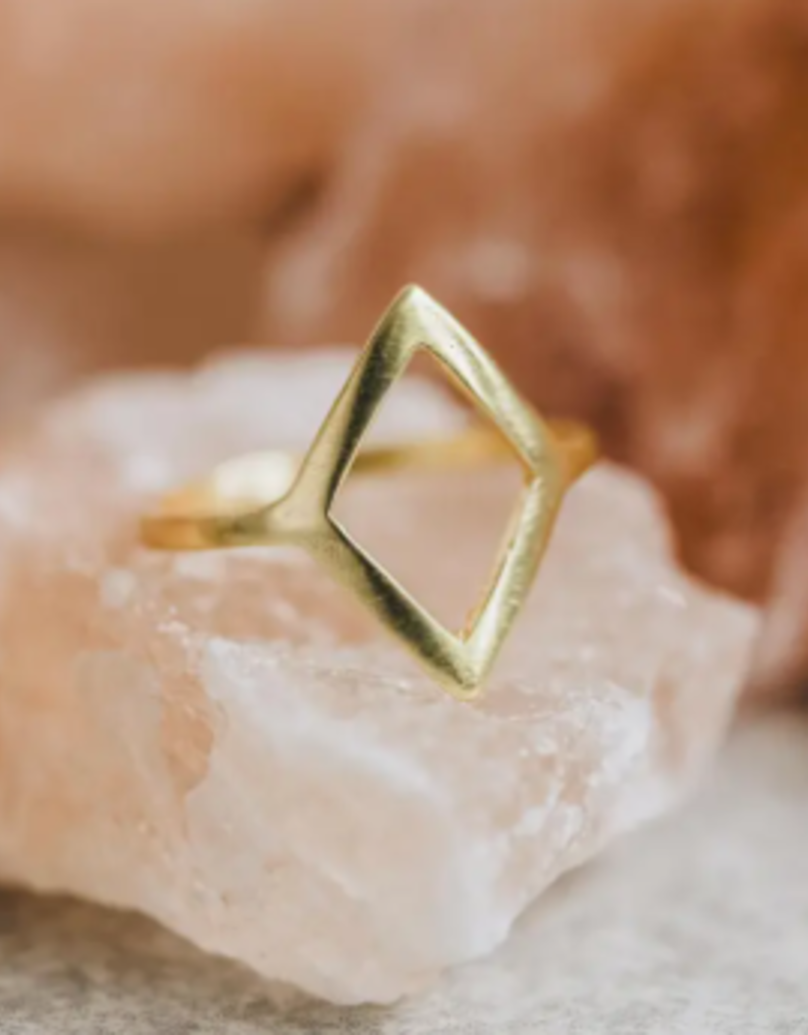 Ten Thousand Villages Open Diamond Brass Ring