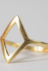 Ten Thousand Villages Open Diamond Brass Ring