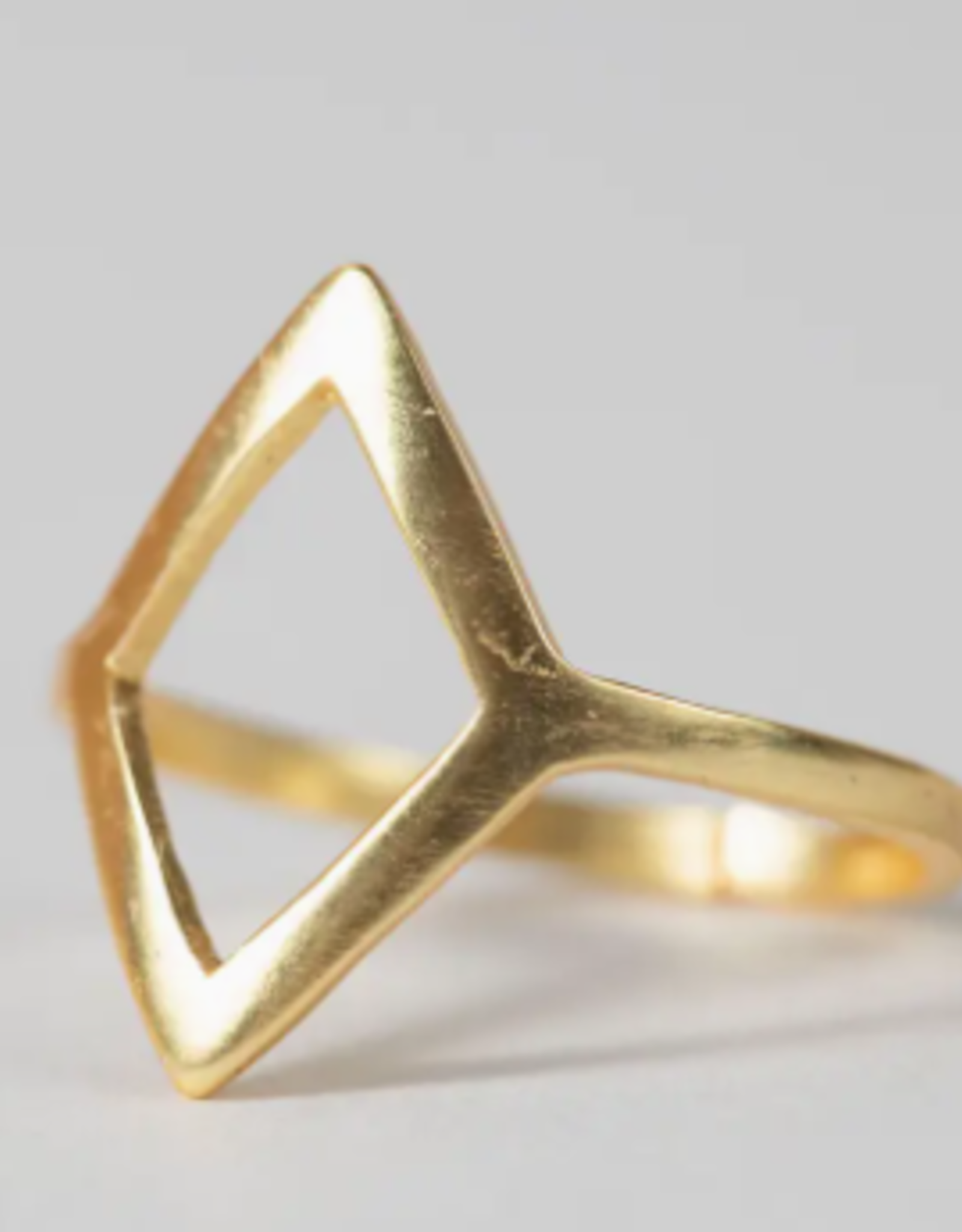 Ten Thousand Villages Open Diamond Brass Ring