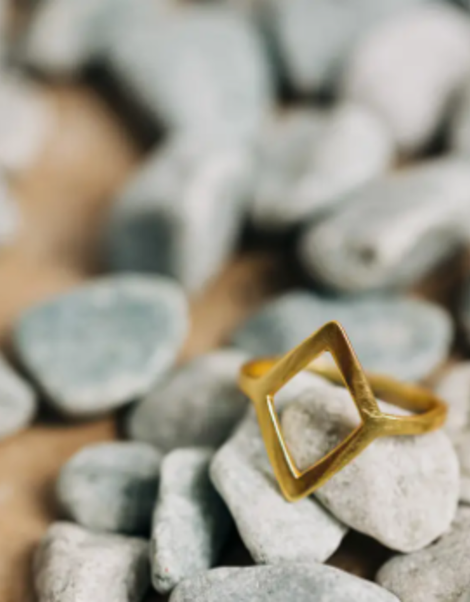 Ten Thousand Villages Open Diamond Brass Ring