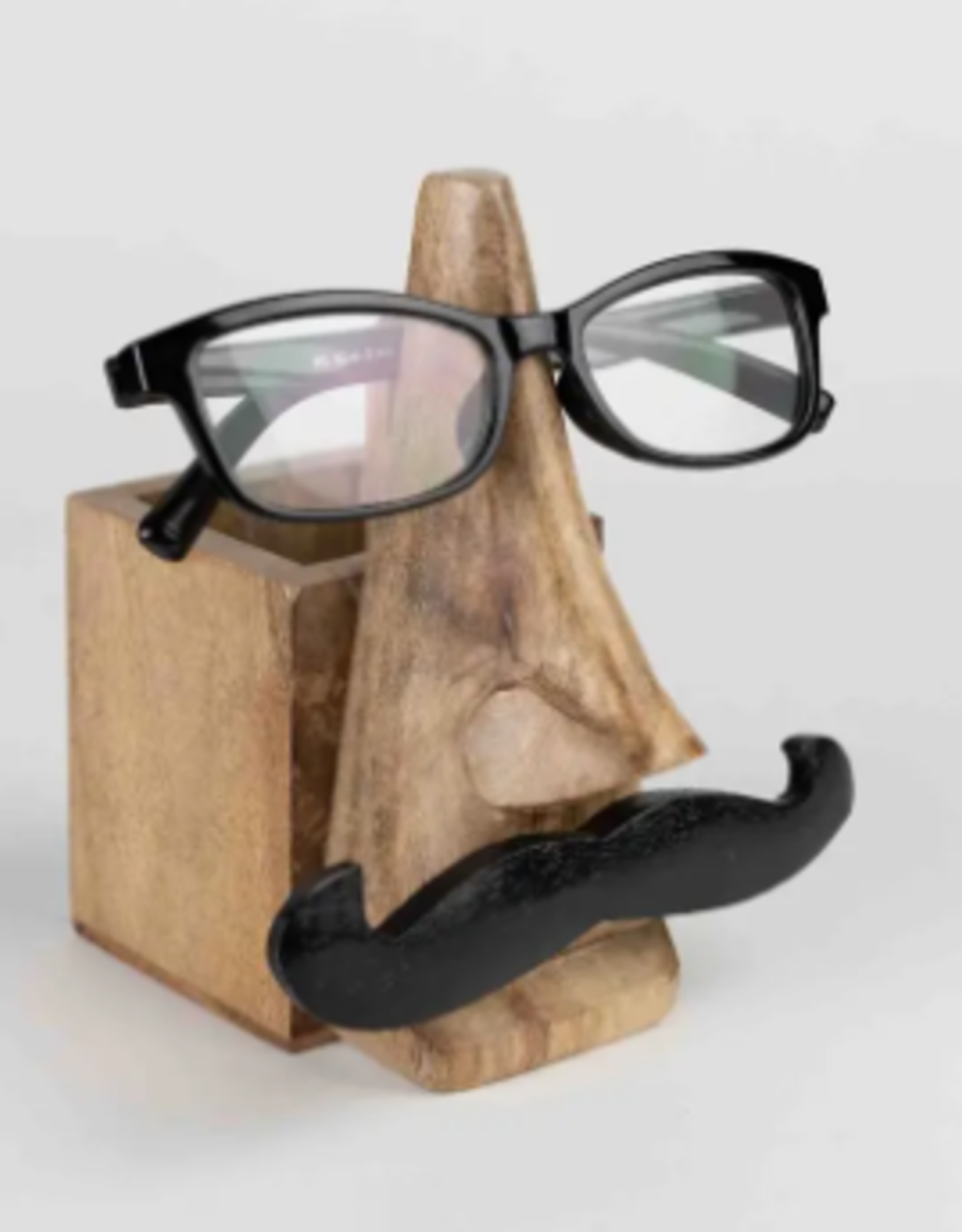 Ten Thousand Villages Mustache Eyeglass & Pencil Holder