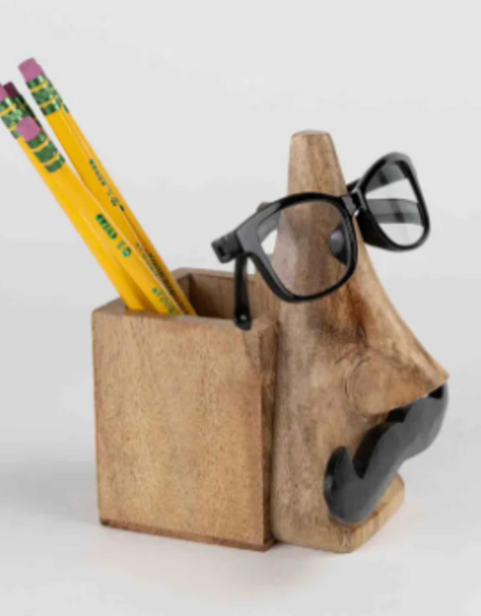 Ten Thousand Villages Mustache Eyeglass & Pencil Holder