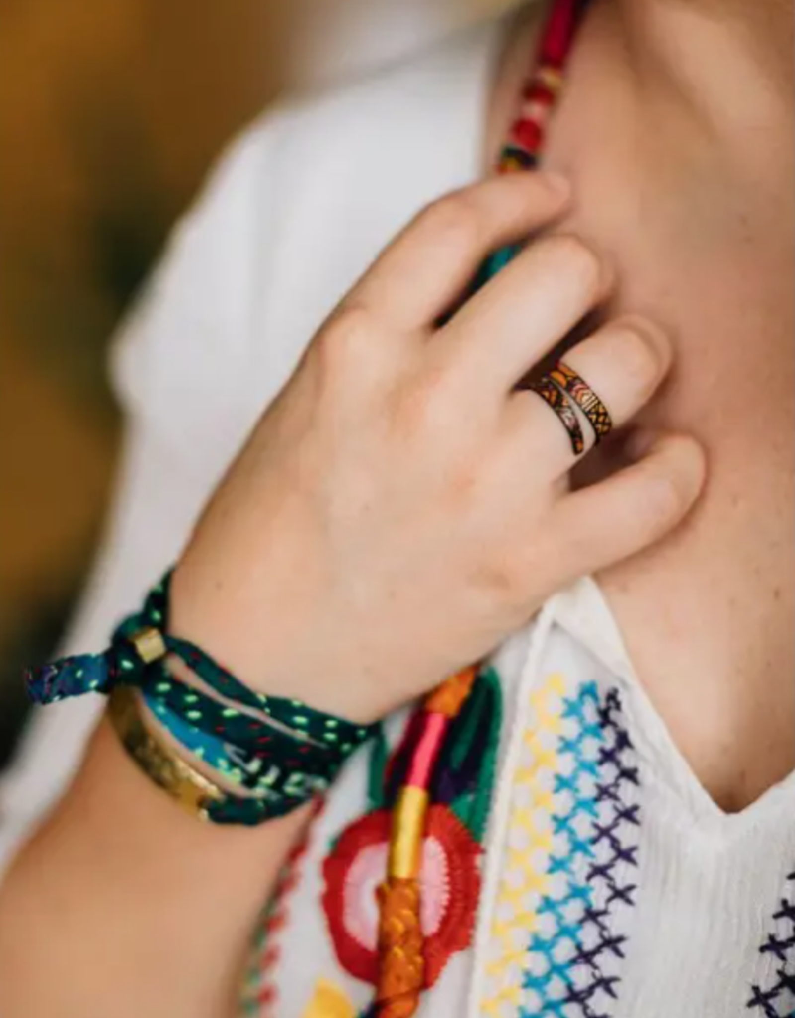 Ten Thousand Villages Geometric Spiral Ring