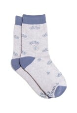 Conscious Step Kids Socks that Give Books (Gray Bicycles)