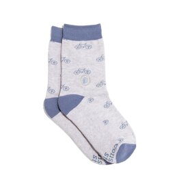 Conscious Step Kids Socks that Give Books (Gray Bicycles)