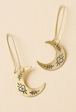 Matr Boomie Ruchi Crescent Moon Gold Dangle Earrings