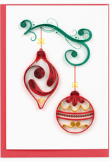Quilling Card Quilled Red & Gold Ornaments Gift Enclosure Mini Card