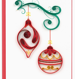 Quilling Card Quilled Red & Gold Ornaments Gift Enclosure Mini Card
