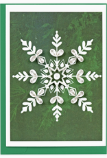 Quilling Card Quilled Snowflake on Pine Gift Enclosure Mini Card