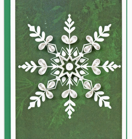 Quilling Card Quilled Snowflake on Pine Gift Enclosure Mini Card