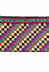 Silk Road Bazaar Checkered Needle Point Clutch