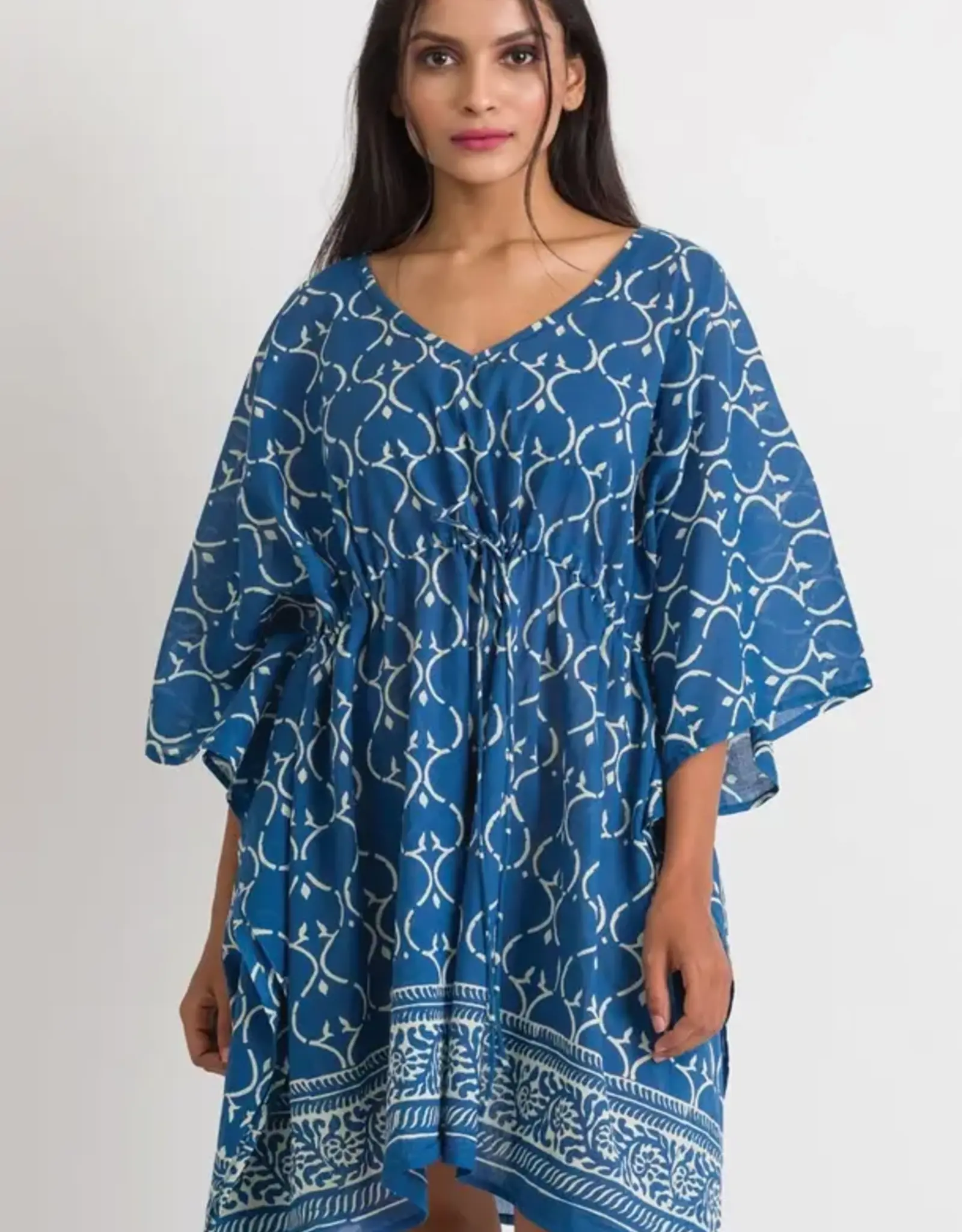 Sevya Handmade Block-Printed Caftans - Indigo