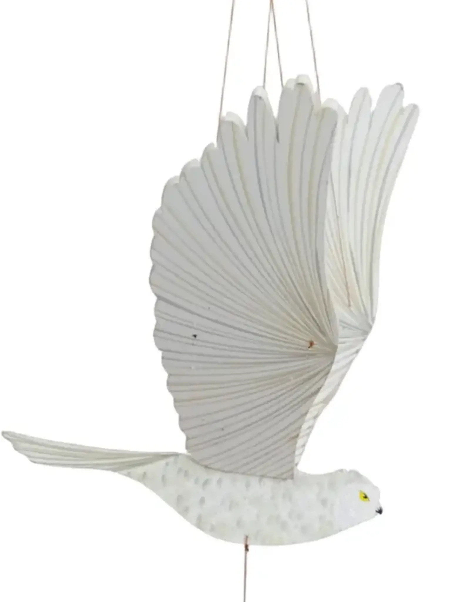 Tulia Artisans Snowy Owl Bird Flying Mobile