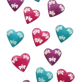 Global Crafts Butterfly Soapstone Heart Keepsakes