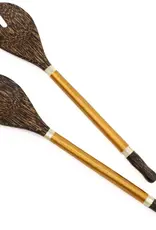 WorldFinds Gold Capiz & Palm Wood Server