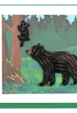 Quilling Card Quilled Black Bear and Cub Greeting Card
