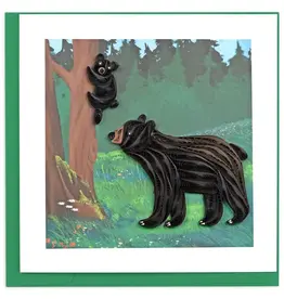 Quilling Card Quilled Black Bear and Cub Greeting Card
