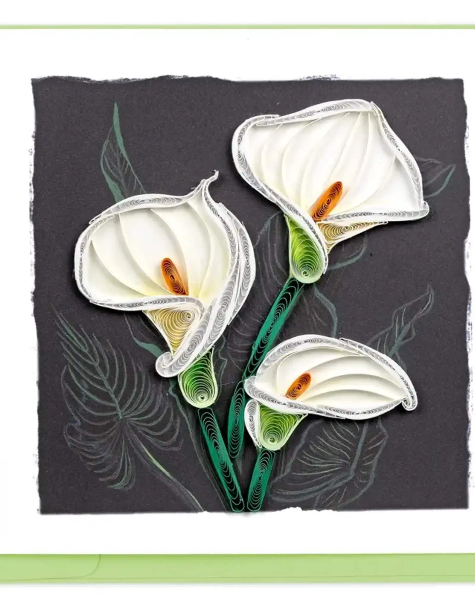 Quilling Card Quilled White Calla Lily Greeting Card