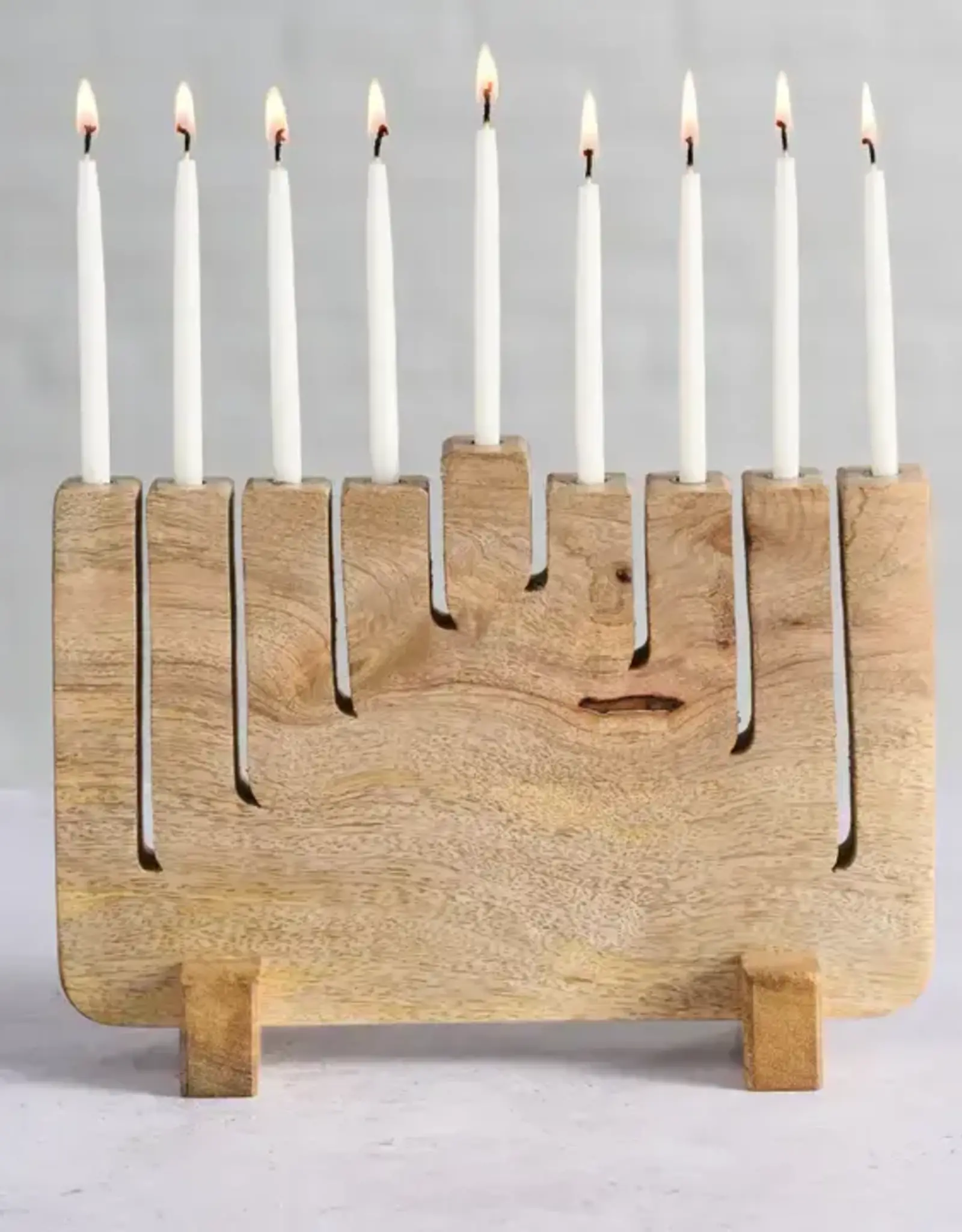 Ten Thousand Villages Modern Mango Wood Menorah
