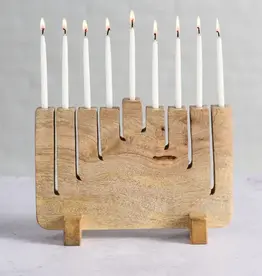 Ten Thousand Villages Modern Mango Wood Menorah