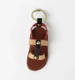 Ten Thousand Villages Chappal Mini Sandal Leather Keychain