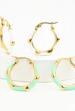 Starfish Project Mint + Ivory Enamel Hoop Earring Set