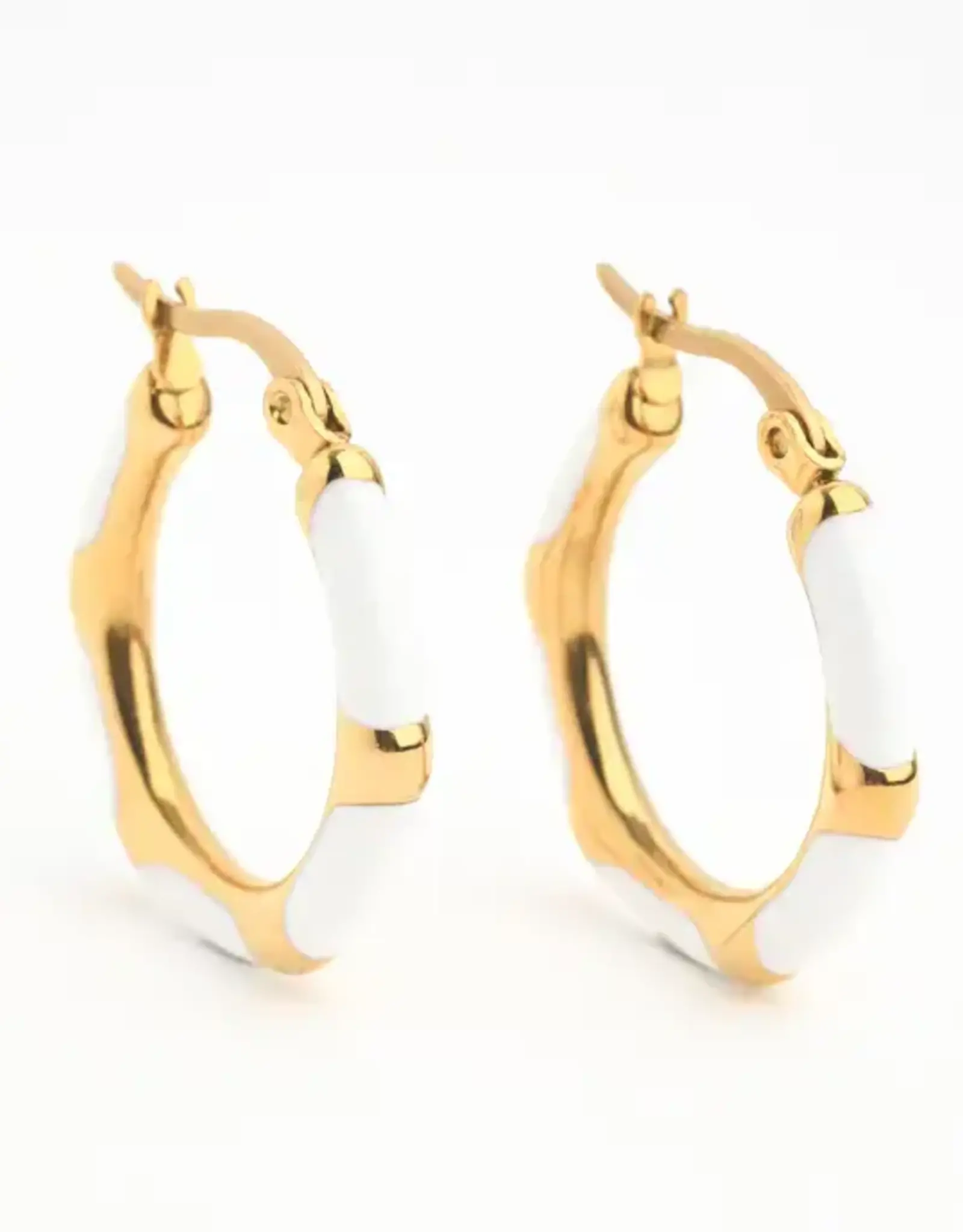 Starfish Project Mint + Ivory Enamel Hoop Earring Set