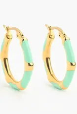 Starfish Project Mint + Ivory Enamel Hoop Earring Set