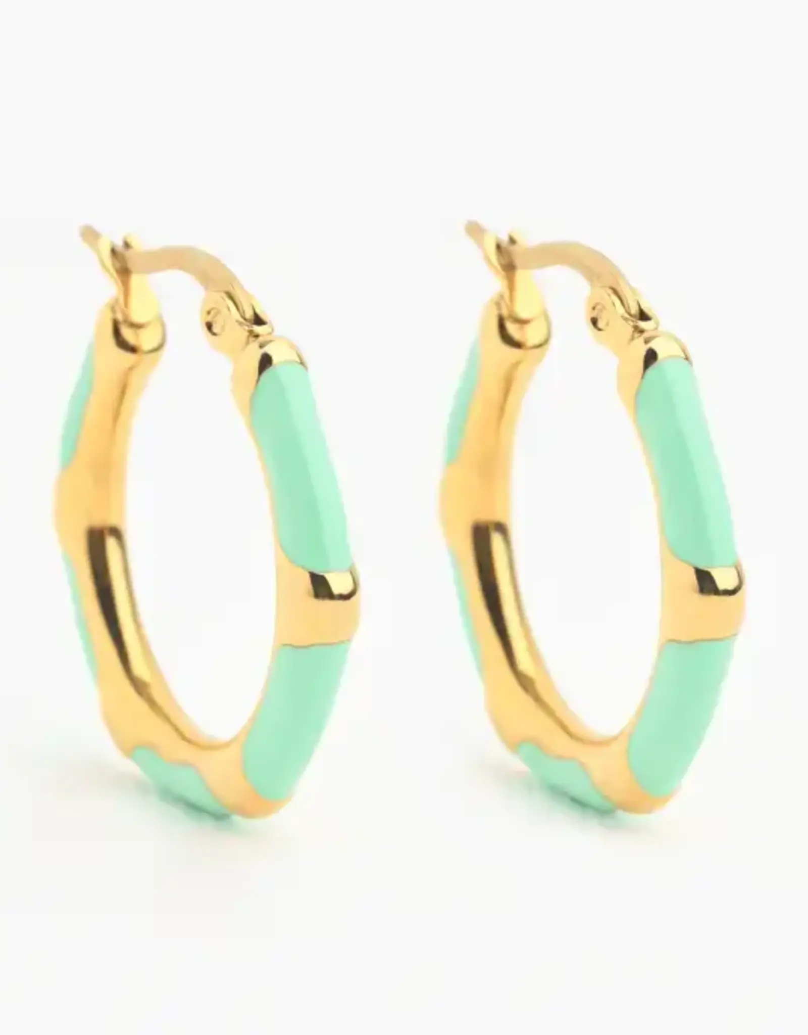 Starfish Project Mint + Ivory Enamel Hoop Earring Set