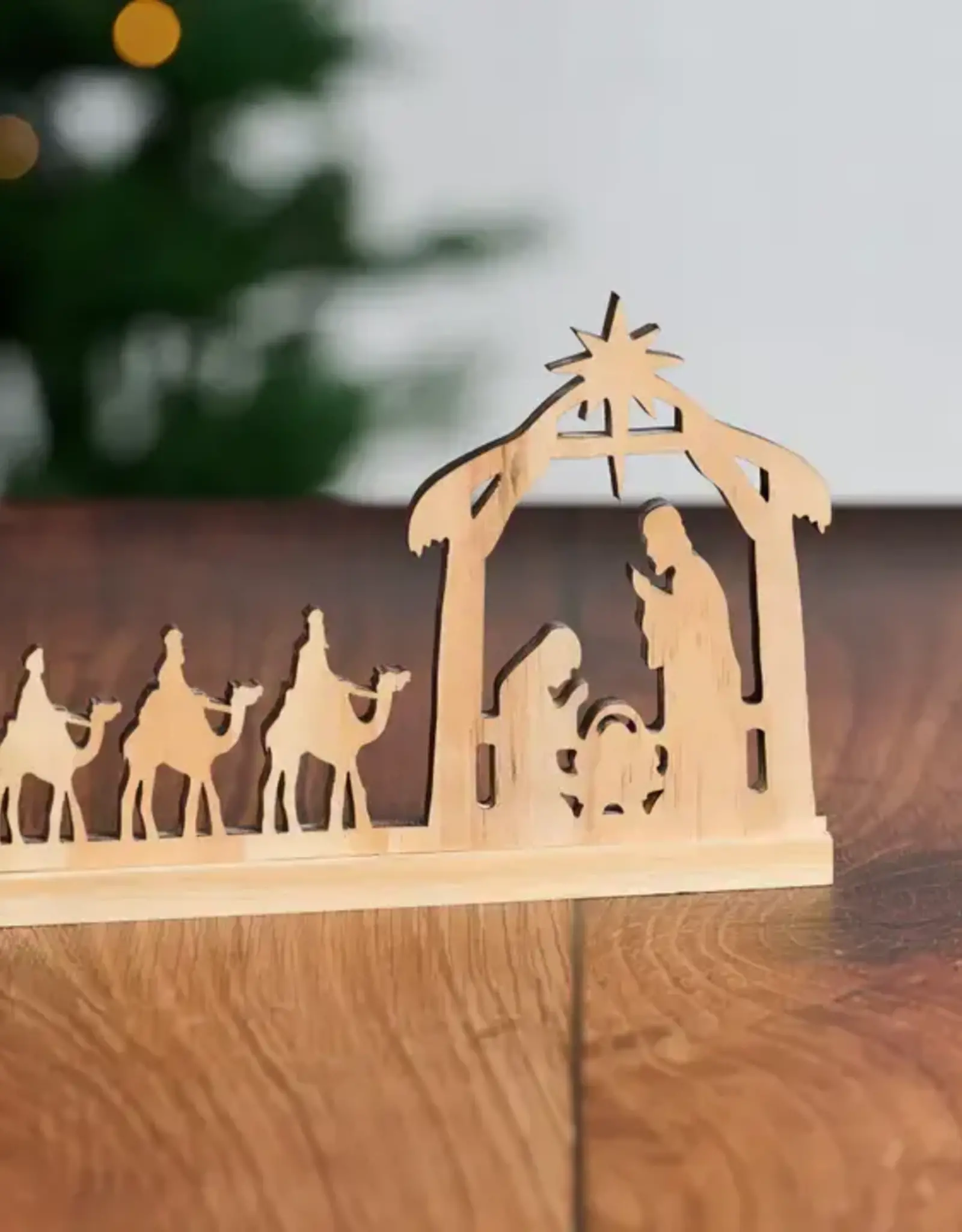 Ten Thousand Villages Wisemen Pine Wood Nativity