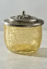 Ten Thousand Villages Ria Crackle Glass Jar - Pastel Yellow