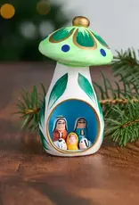 Ten Thousand Villages Mini Mushroom Ceramic Nativity