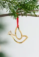 Ten Thousand Villages Dove of Peace Bombshell Brass Ornament