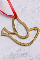 Ten Thousand Villages Dove of Peace Bombshell Brass Ornament