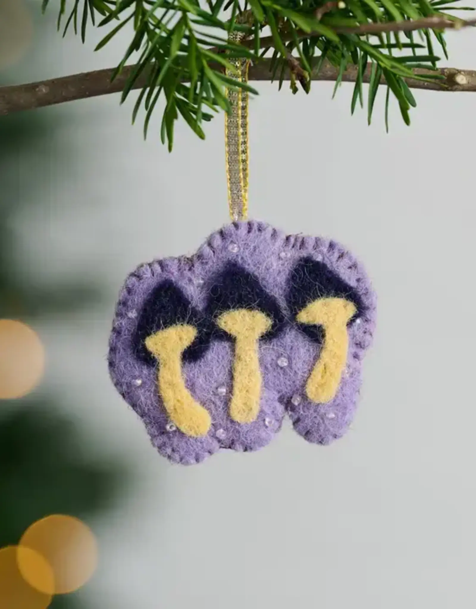 Ten Thousand Villages Felt Mushroom Trio Ornament