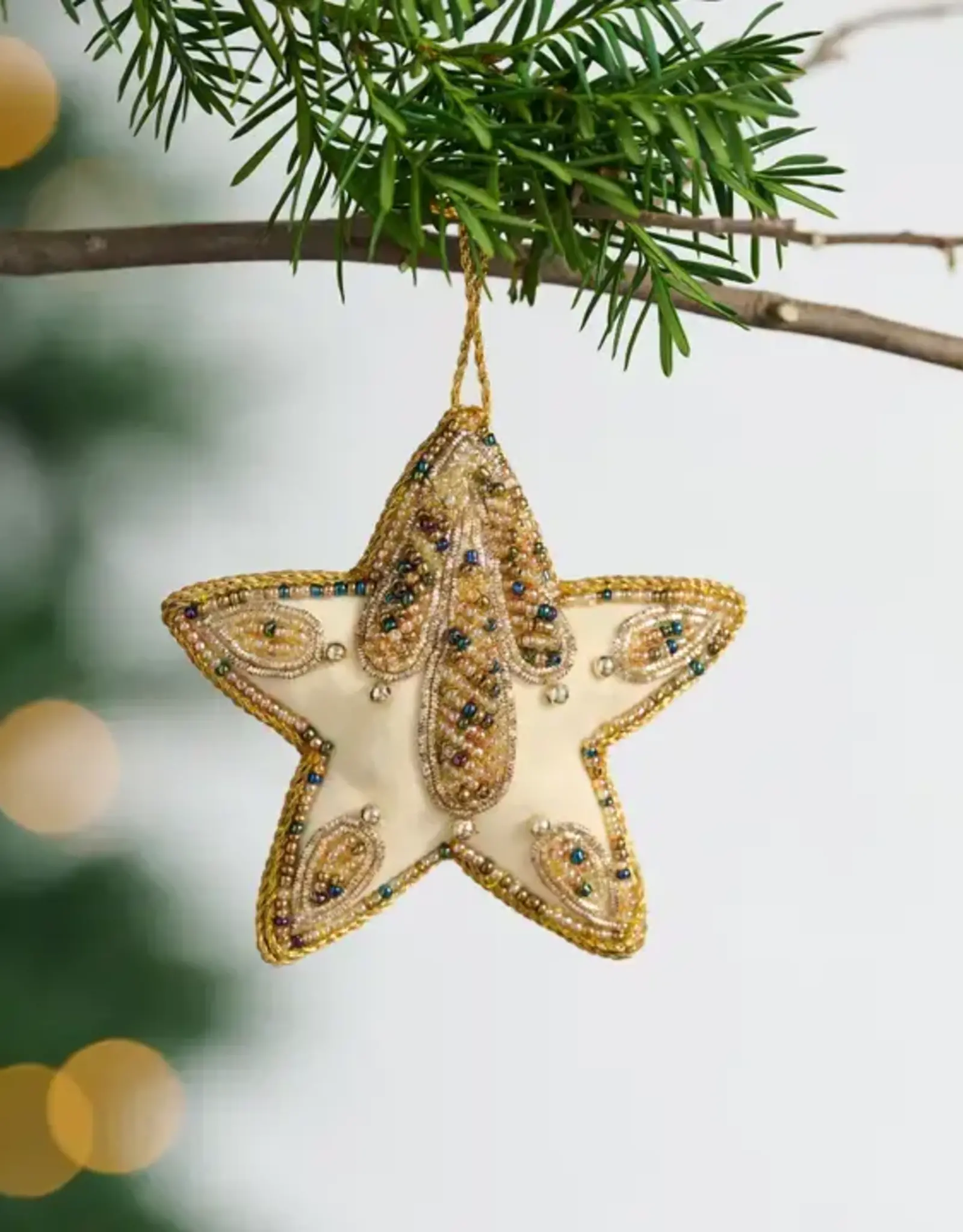Ten Thousand Villages Modern Victorian Bright Star Beaded Ornament