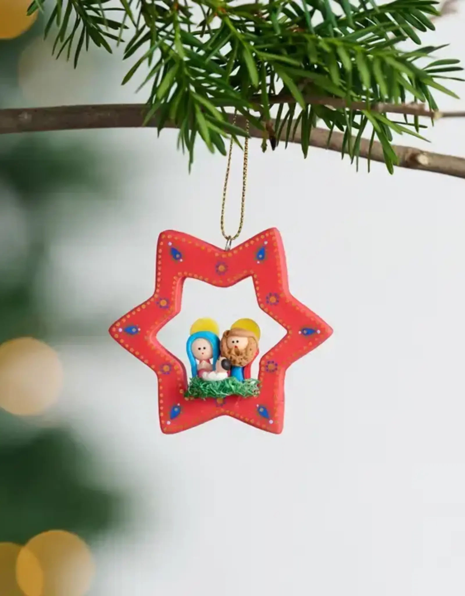 Ten Thousand Villages Holy Family Bread Dough Ornament