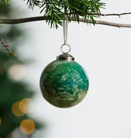 Ten Thousand Villages Recycled Glass Watercolor Ball Ornament