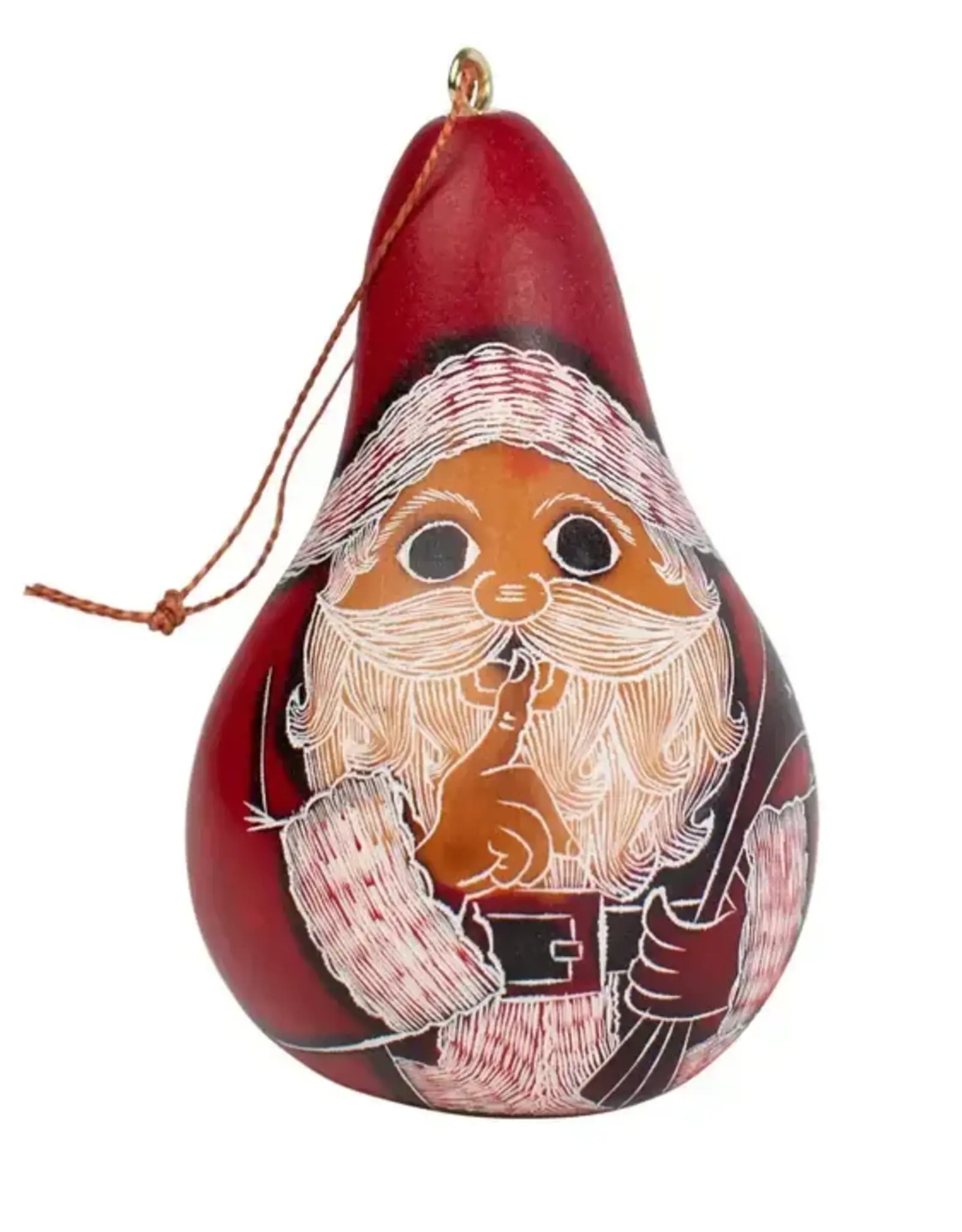 Ten Thousand Villages Santa Gourd Ornament