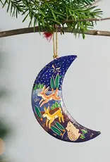 Ten Thousand Villages Painted Moon Paper Mache Ornament