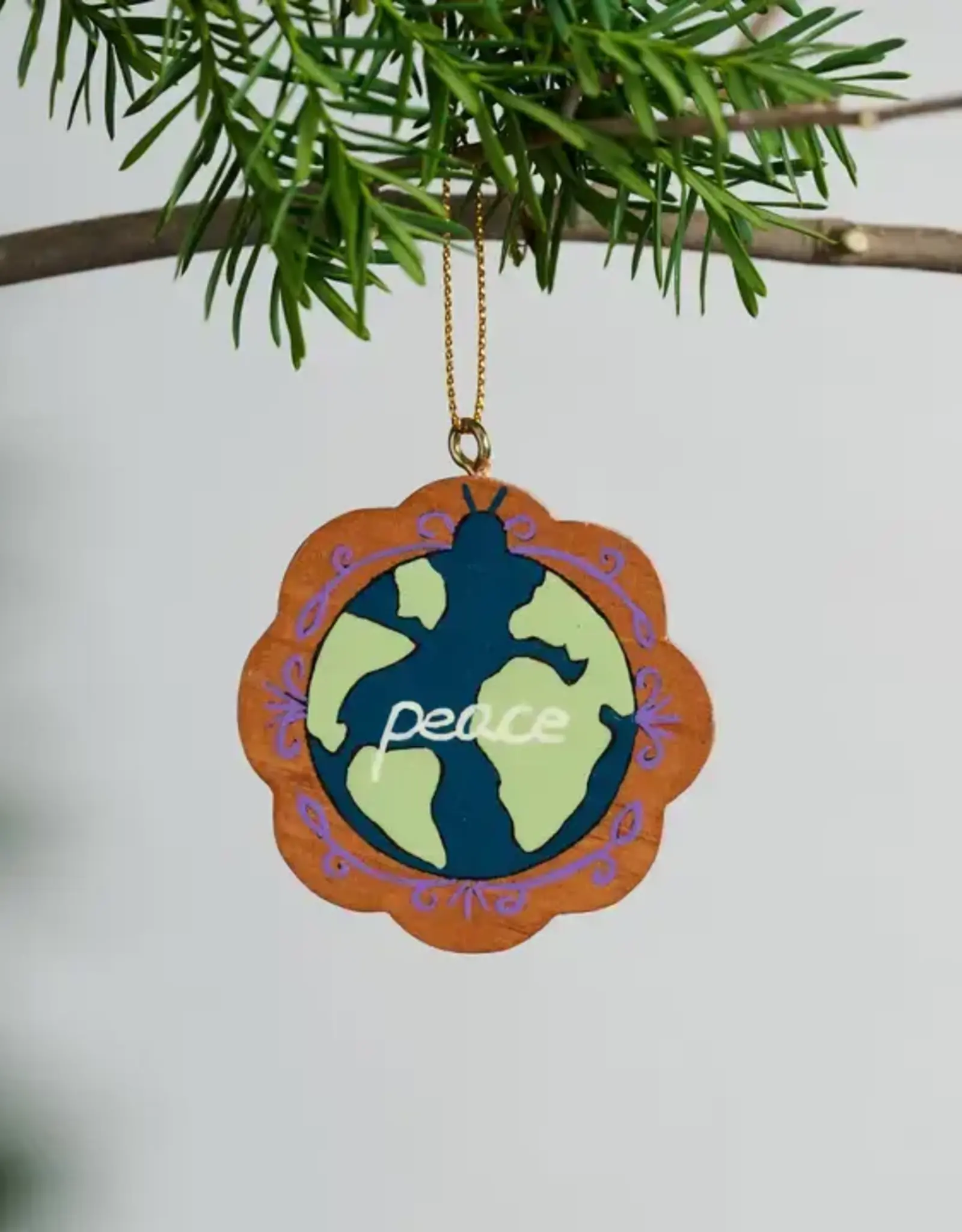 Ten Thousand Villages Peace On Earth Globe Ornament - Collectible 2024