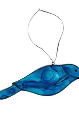 Ten Thousand Villages Glass Bluebird Ornament