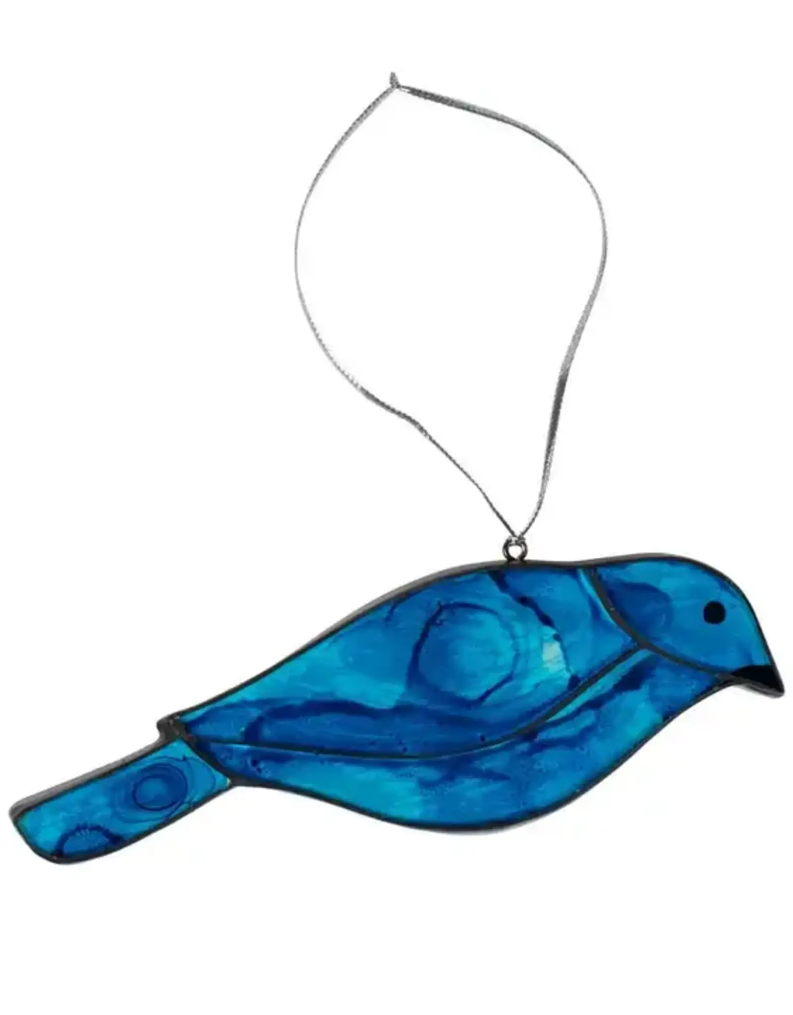 Ten Thousand Villages Glass Bluebird Ornament