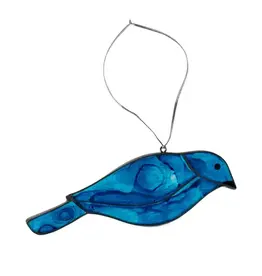 Ten Thousand Villages Glass Bluebird Ornament