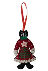 Ten Thousand Villages Mrs. Cat Claws Felt Ornament