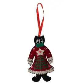 Ten Thousand Villages Mrs. Cat Claws Felt Ornament