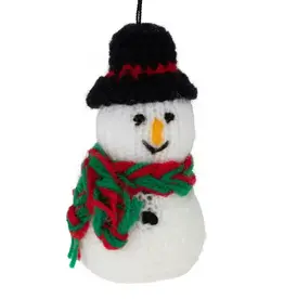 Ten Thousand Villages Yarn Snowman Ornament